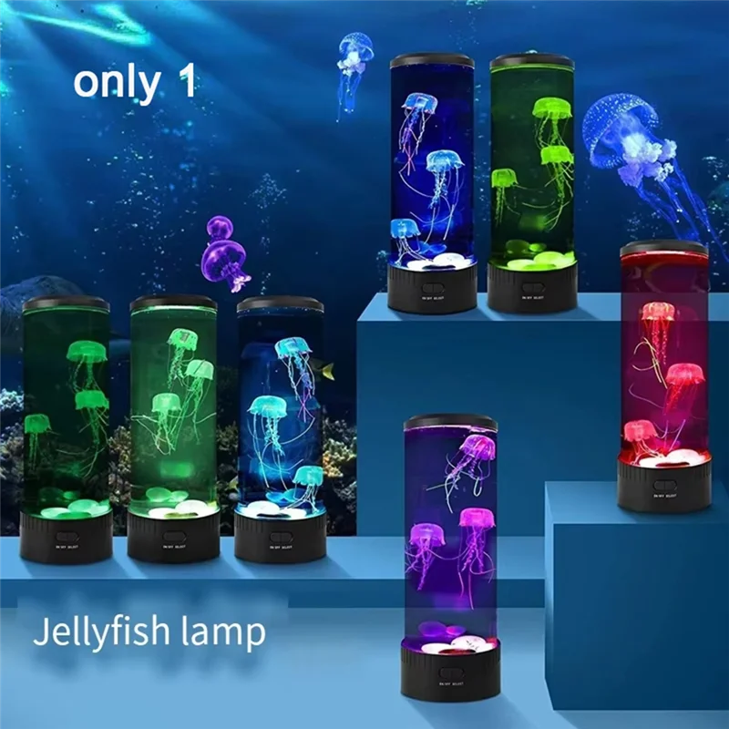 

LED Jellyfish Night Light USB Powered Colorful Lighting Modes For Home Office Desktop Decorative Giftsab13