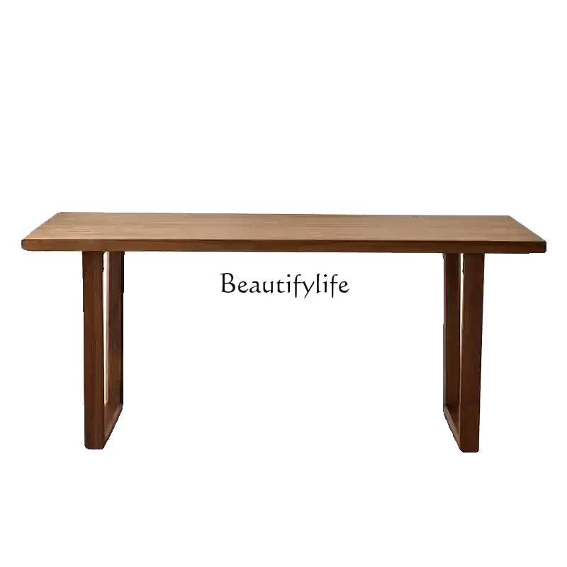 

Solid wood dining table Modern simple North American black walnut restaurant Large board table