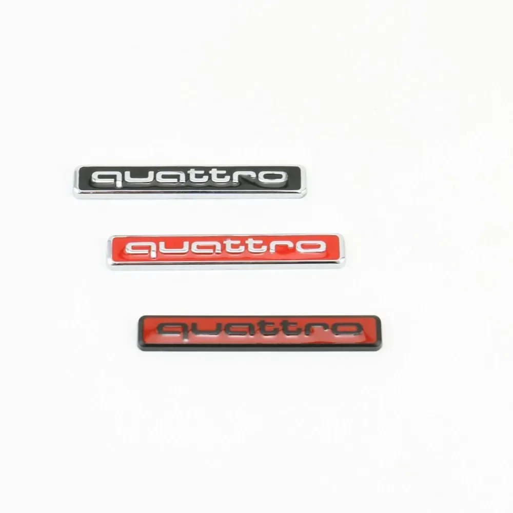 3D Quattro Metal Emblem For Audi A3 A4 A5 A6L A7 A8 Q3 Q5 Q7 S3 S4 S5 RS3 RS4 RS6 R8 TT B5 B6 Car Trunk body Logo Accessories