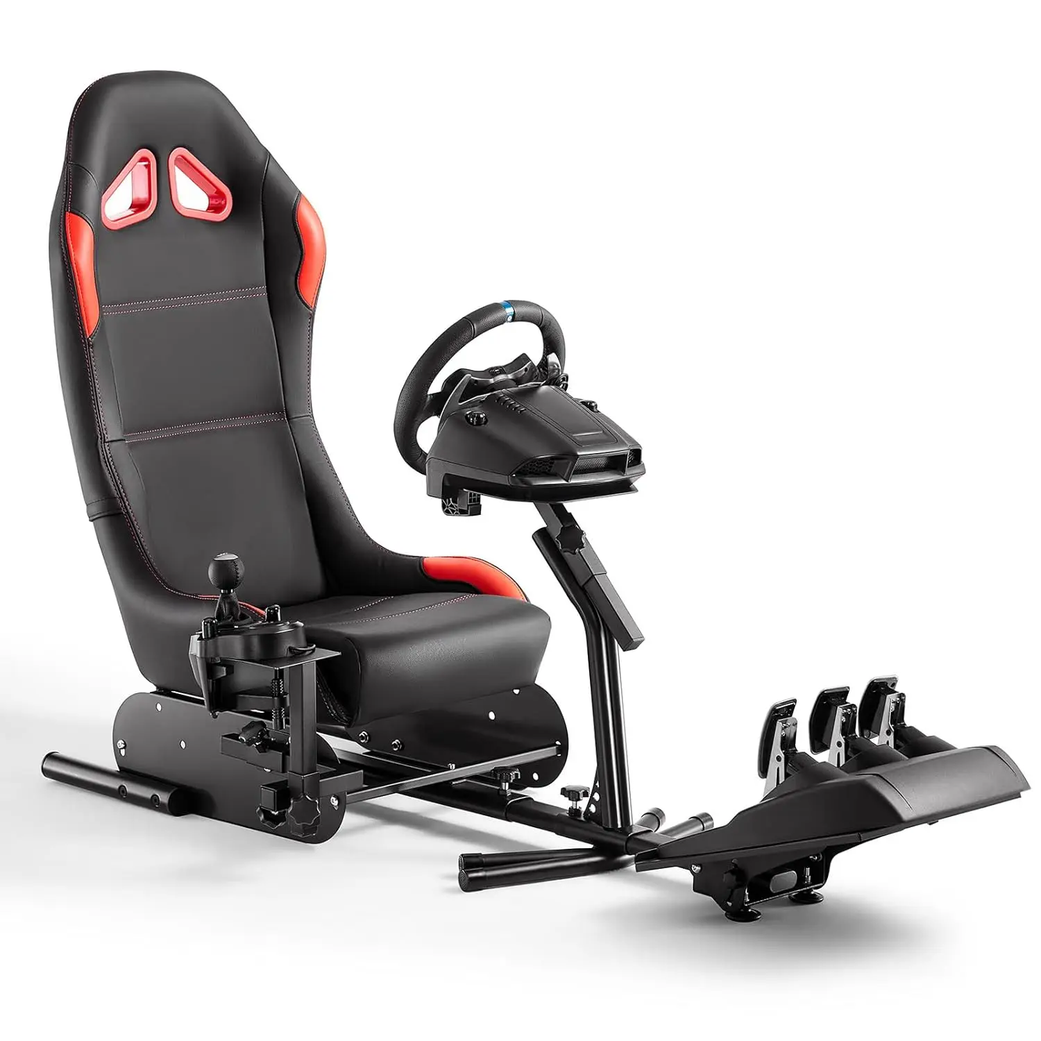 Racing Simulator Cockpit Steering Wheel Stand with Seat Gaming Chair