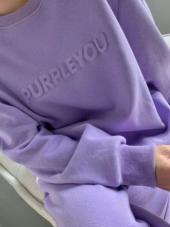 Damen 2026 Neuer Lila Sportanzug Frühling und Herbst Lässiger Modestil Lockerer Langarm-Pullover Oberteil und Hose 2-Teiliges Set – Detail 11