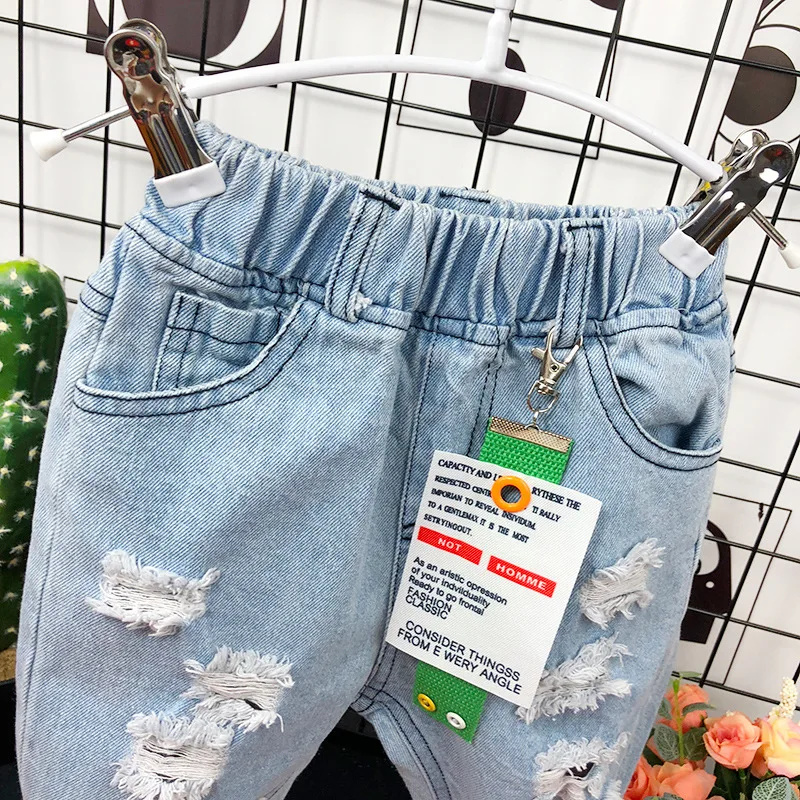 Summer 2- 6Year Children Shorts Cotton Denim Shorts For Boys Girls HOLE Shorts Toddler Panties Kids Short Baby Boys Shorts