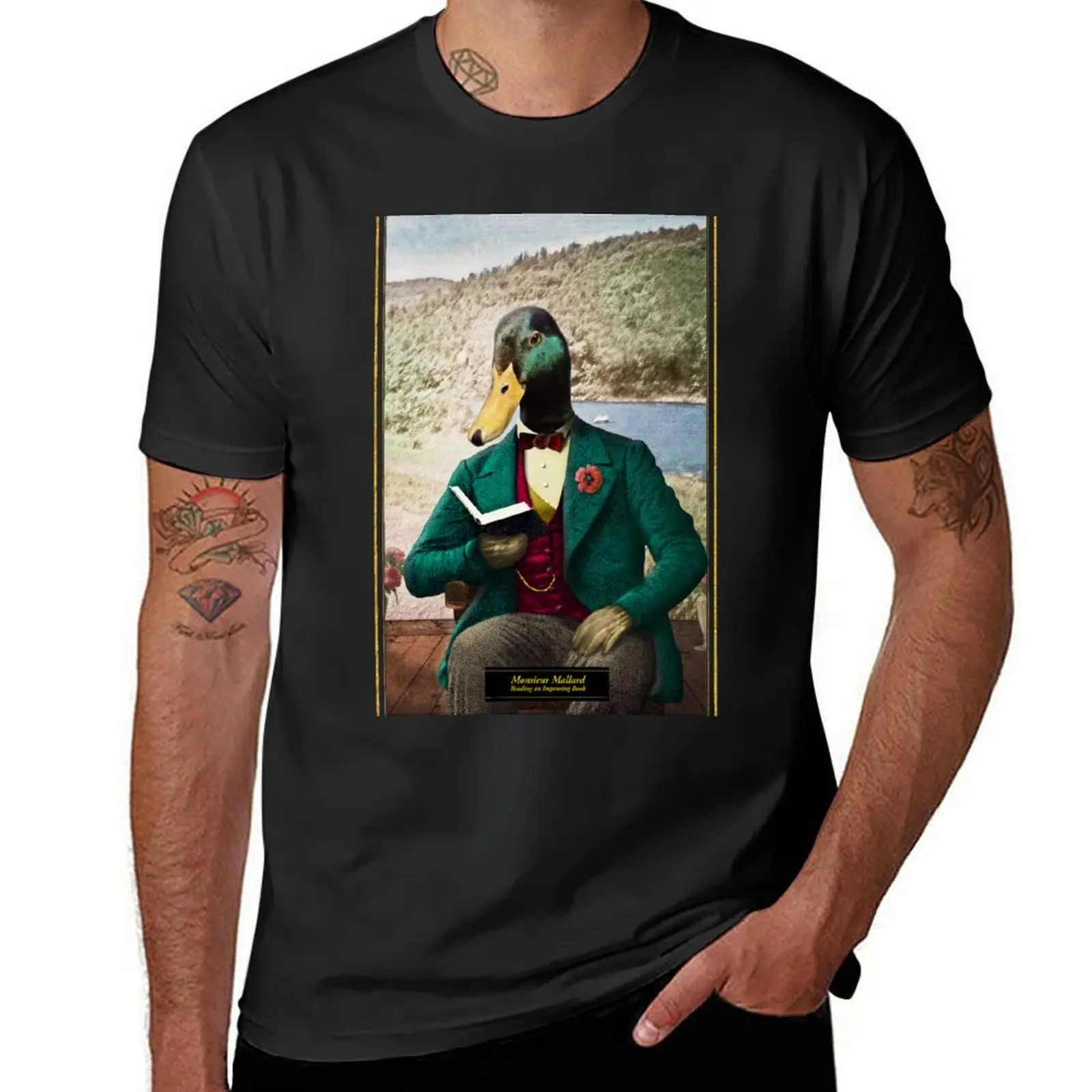 Monsieur Mallard Reading an Improving Book T-Shirt tees oversizeds sports fans customs mens funny t shirts