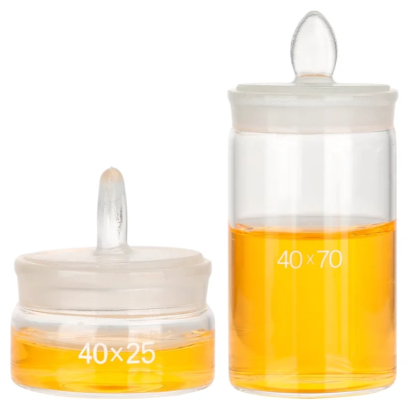 Glass weighing bottle flat weighing dish laboratory weighing sealed bottle with lid laboratory sterilization soaking bottle