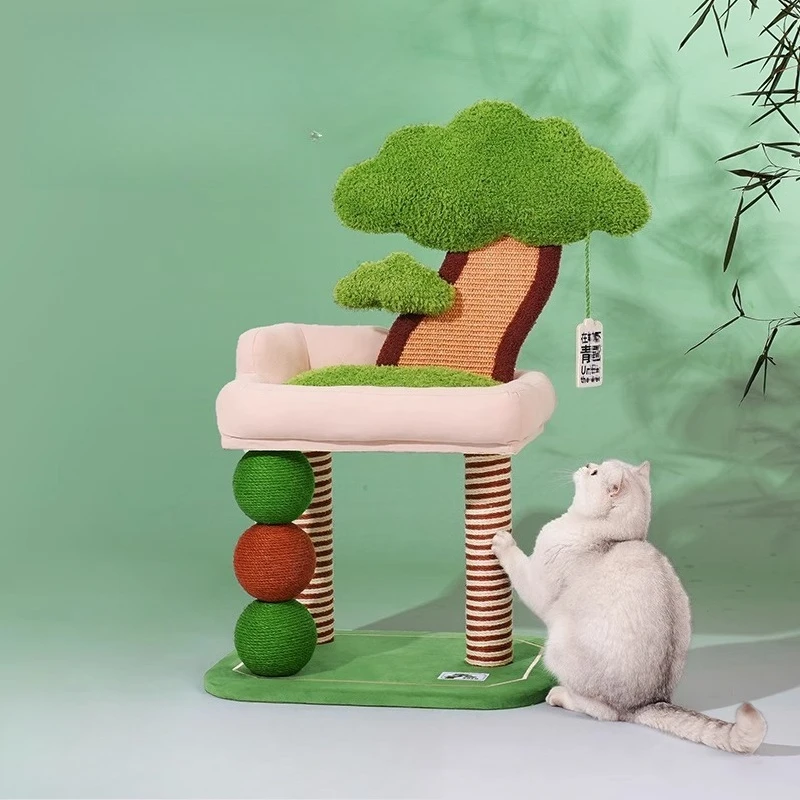 Potted cat climbing frame scratching board cat tree cat nest integrated grinding claws