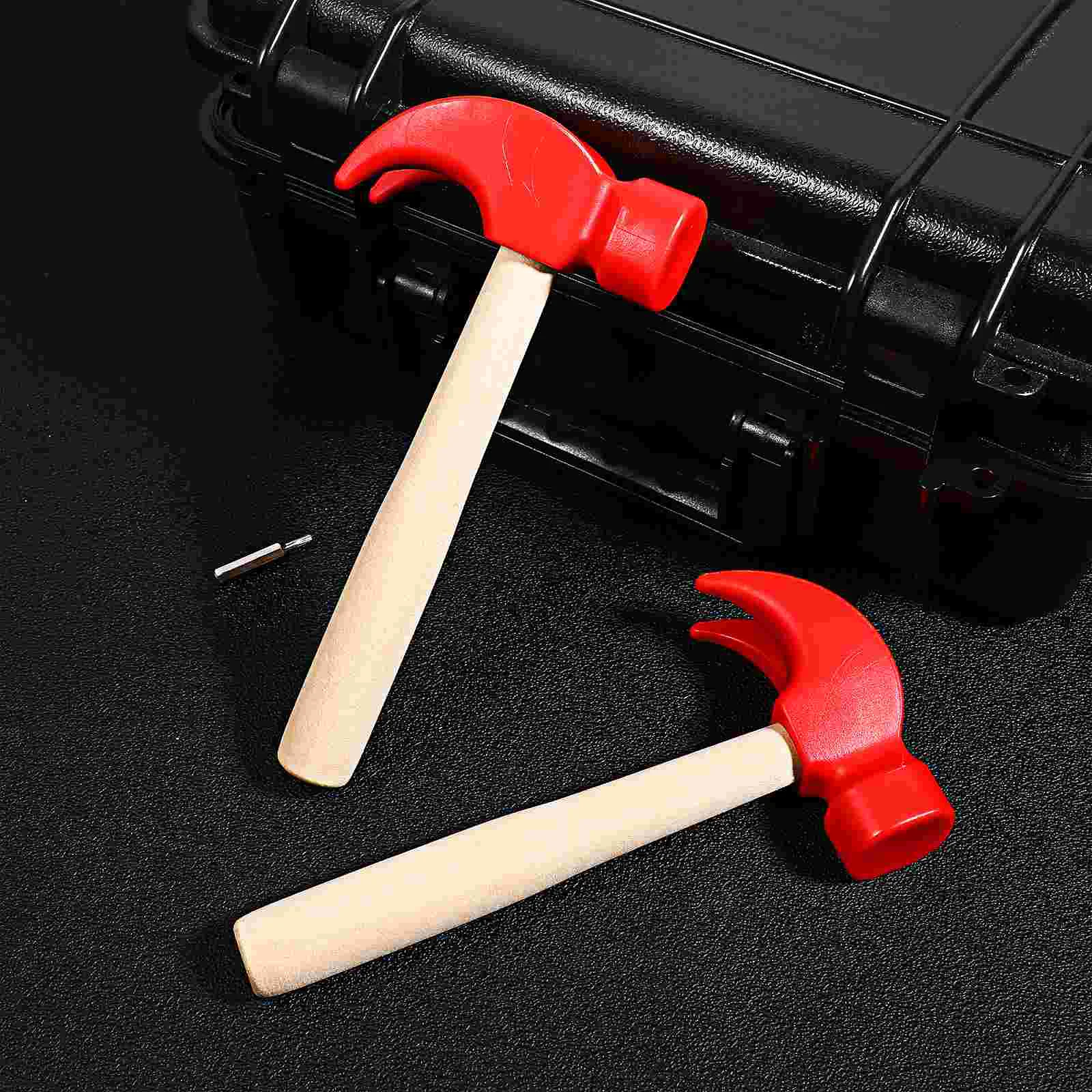 3 Pcs Wood Hammer Toy Toddler Kids Toys with Wooden Handle Pretend Play Gavel for Educational