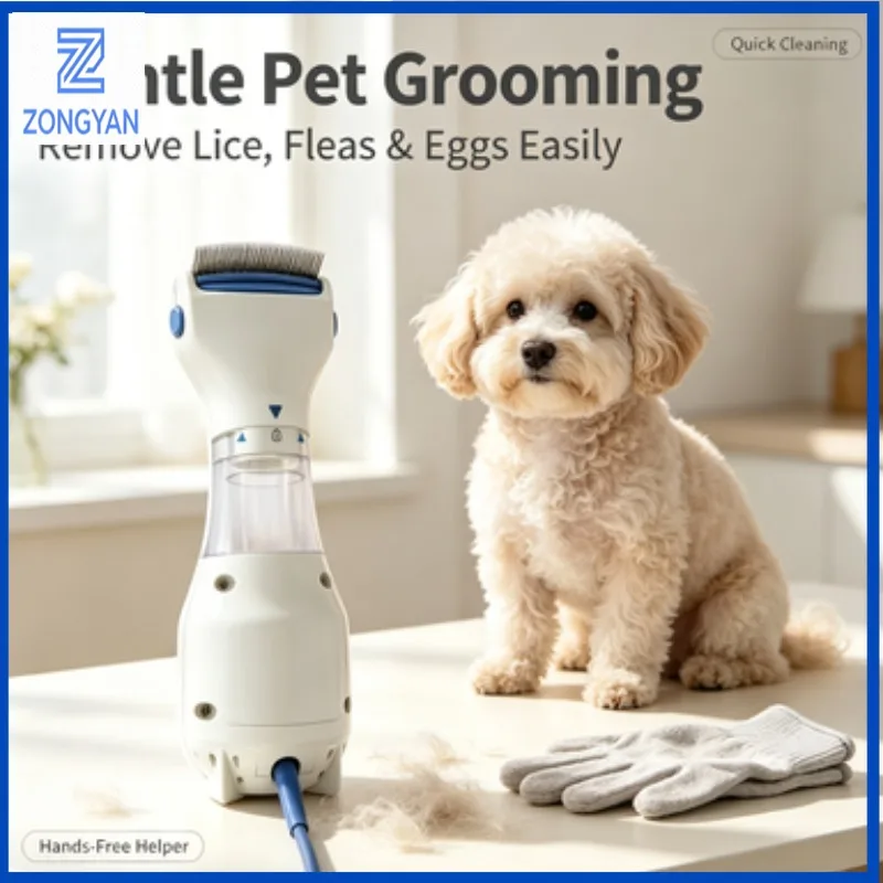 ZONGYAN Electric Pet Flea Comb Lice Egg Remover Physical Cleaning Tool for Dogs Cats Grooming Accessories Anti Parasite