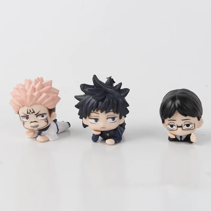 1 Uds. Estilo aleatorio Anime Jujutsu Kaisen Fushiguro Megumi Geto Suguru versión Q kawaii Mini figura de acción juguetes en miniatura de PVC regalos