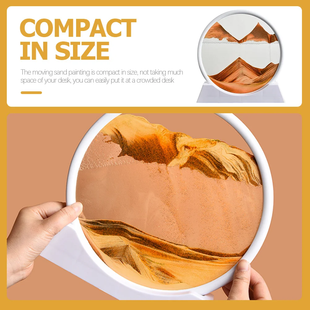 3D Moving Sand Painting Compact Desk Decor For Home Office Living Room Flowing Sand Art Picture Landscape Quicksand Painting