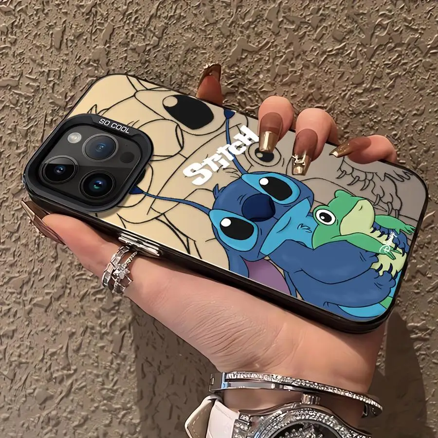 ديزني غرزة الضفدع لينة شل حالة الهاتف آيفون 16e 11 12 13 برو ماكس 14 15 16 زائد