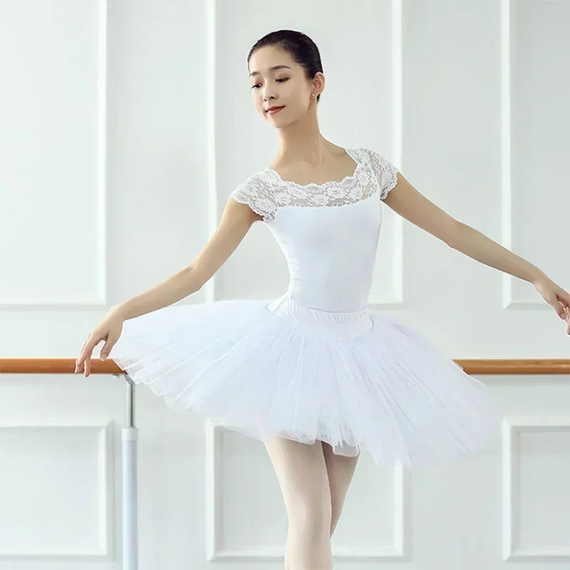 Justaucorps de Ballet justaucorps de danse en dentelle blanche justaucorps de gymnastique adulte ballerine robe de Ballet justaucorps de Ballet pour femmes combinaison danse