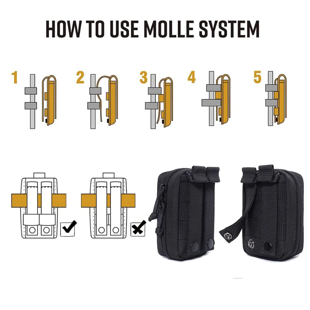 أكياس حزام تكتيكية صغيرة، حقيبة بطارية صغيرة متعددة الأغراض، حامل فتحة بطاقة EDC، حقائب خصر عسكرية، حزمة مولي #4