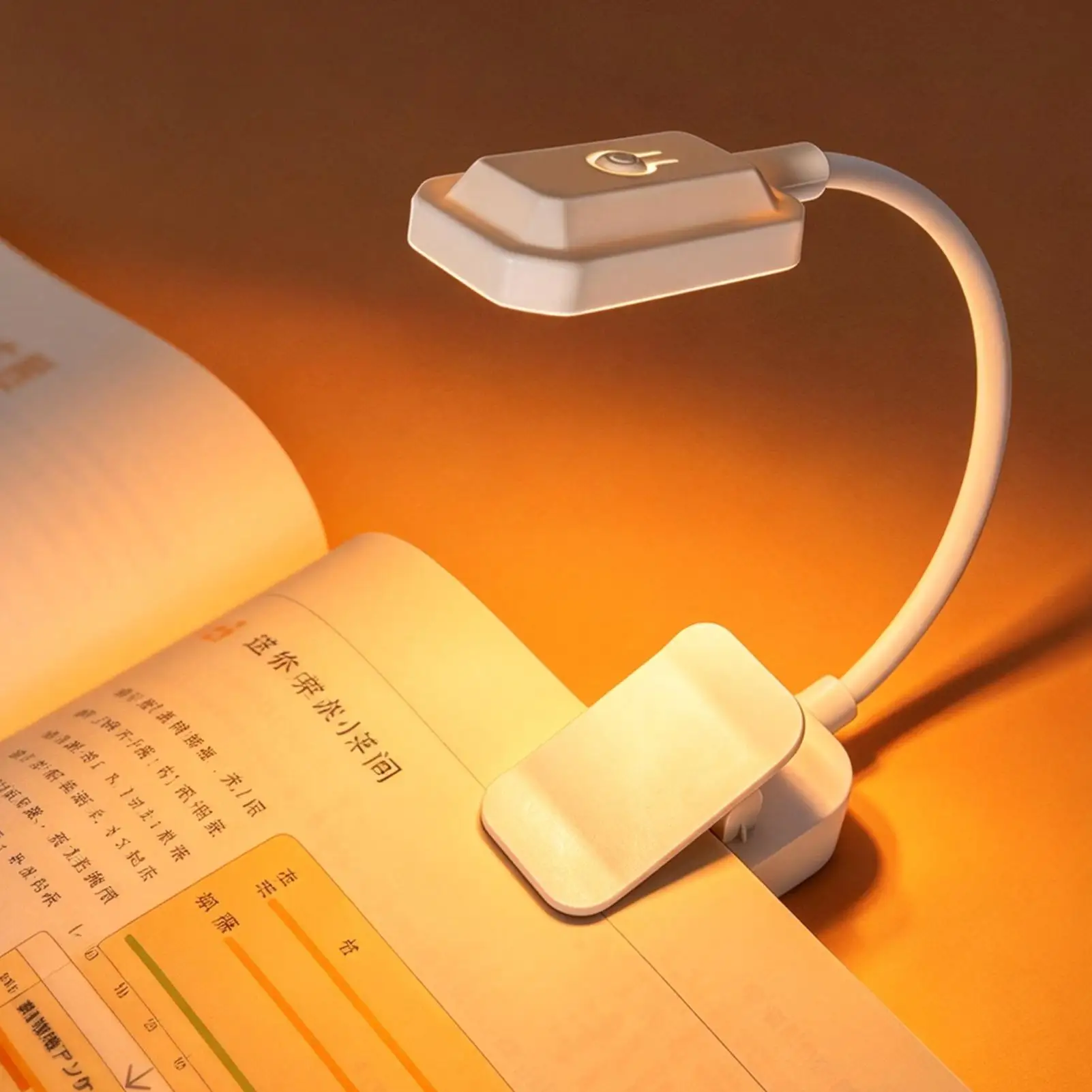 Clip on Book Light Flexible USB Rechargeable Adjustable Read Lamp Compact USB Book Light for Bedside Bedroom Study Home School