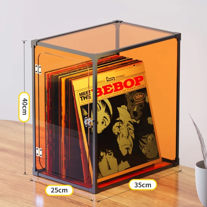

Six-Sided Transparent Vinyl Record Storage Box, Durable Organizer Record Cabinet, Album Display Rack for Music Collectors
