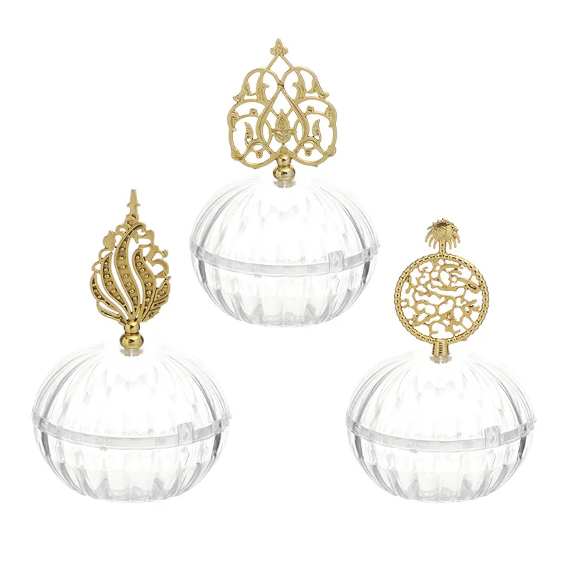 صندوق حلوى بلاستيكي إبداعي ، صندوق تخزين فضي مطلي بالكهرباء ، مأدبة زفاف في القصر ، جديد ، أوربي #2