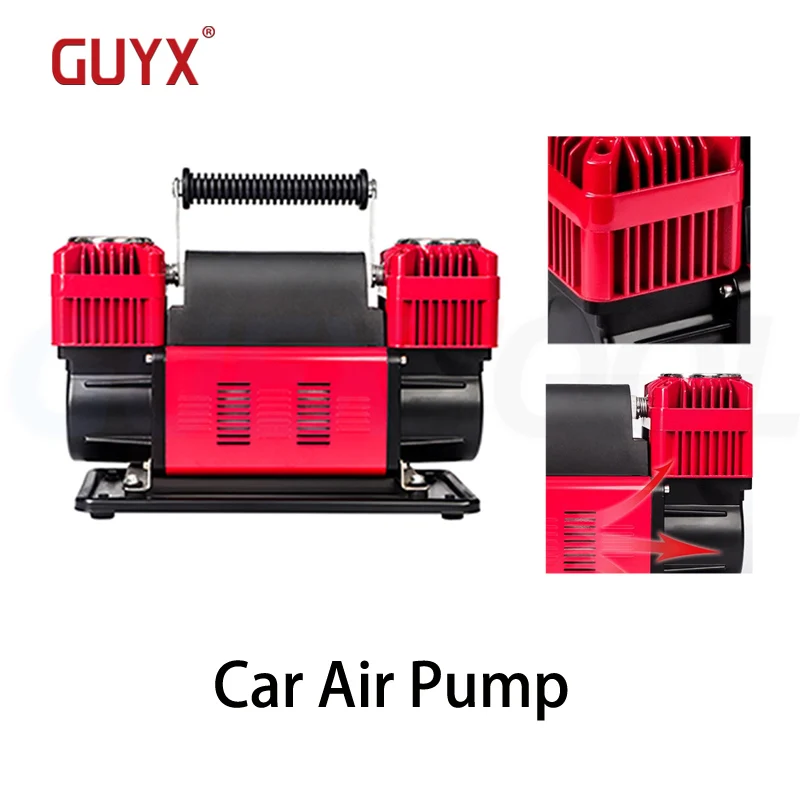 

Car Mounted Dual Cylinder Car Inflation Pump High Voltage 12V Off-road Truck Agricultural Vehicle Metal Air Pump Air Compressor