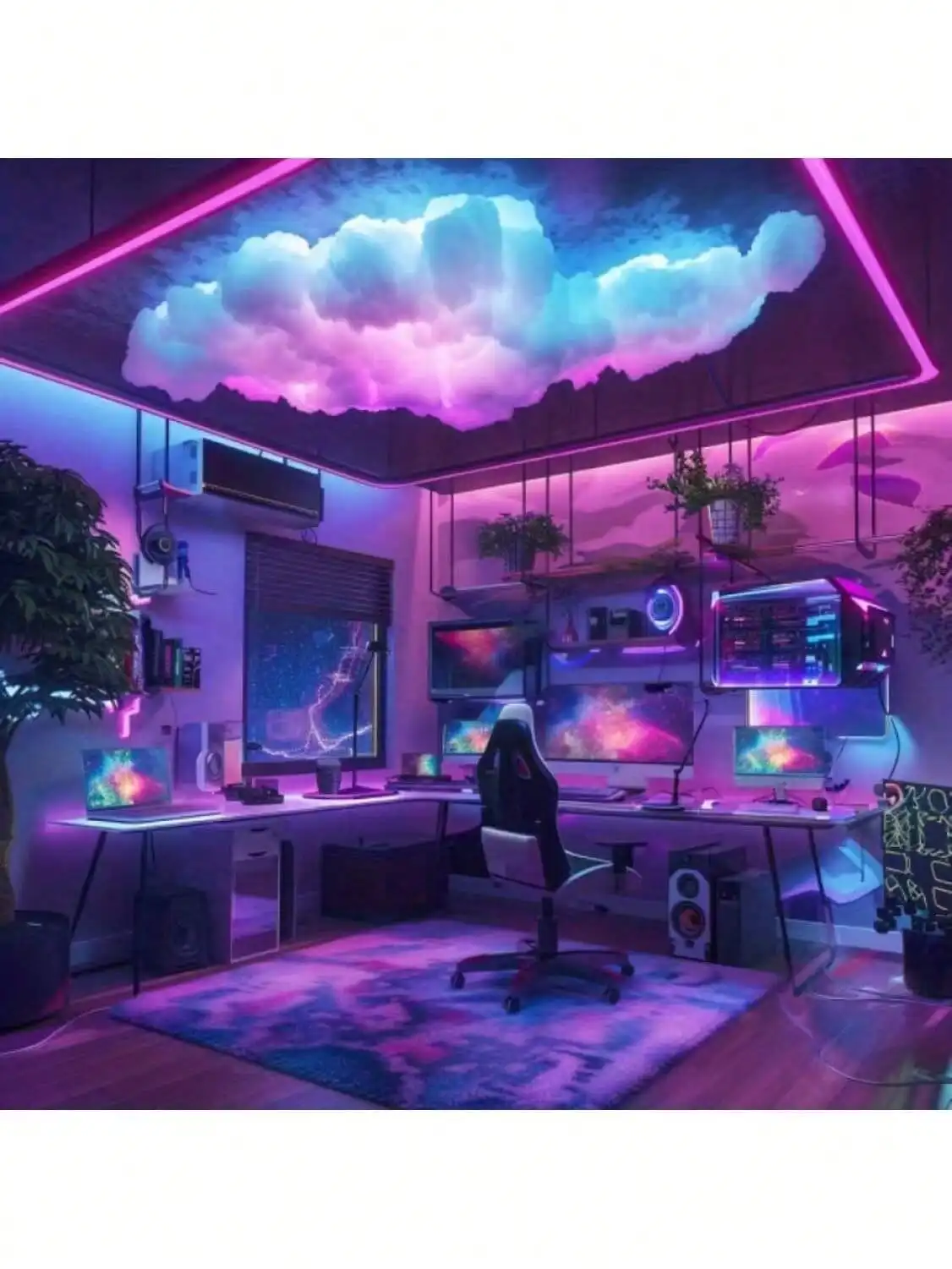 1Pc 3D Thundercloud LED Wall Light – Creative Color Atmosphere Night Light