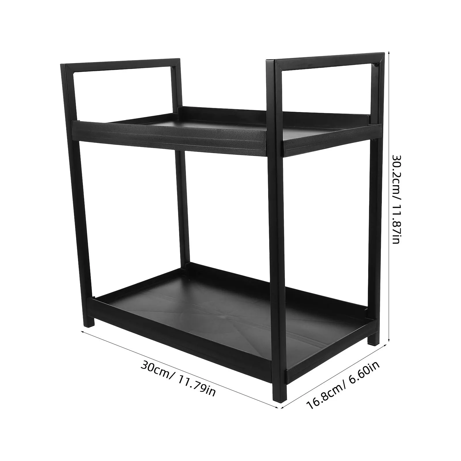 صينية تخزين بطبقة مزدوجة للحمام، منظم سطح الطاولة، حامل عرض مجوهرات العطور، سطح المكتب الحديدي متعدد الوظائف