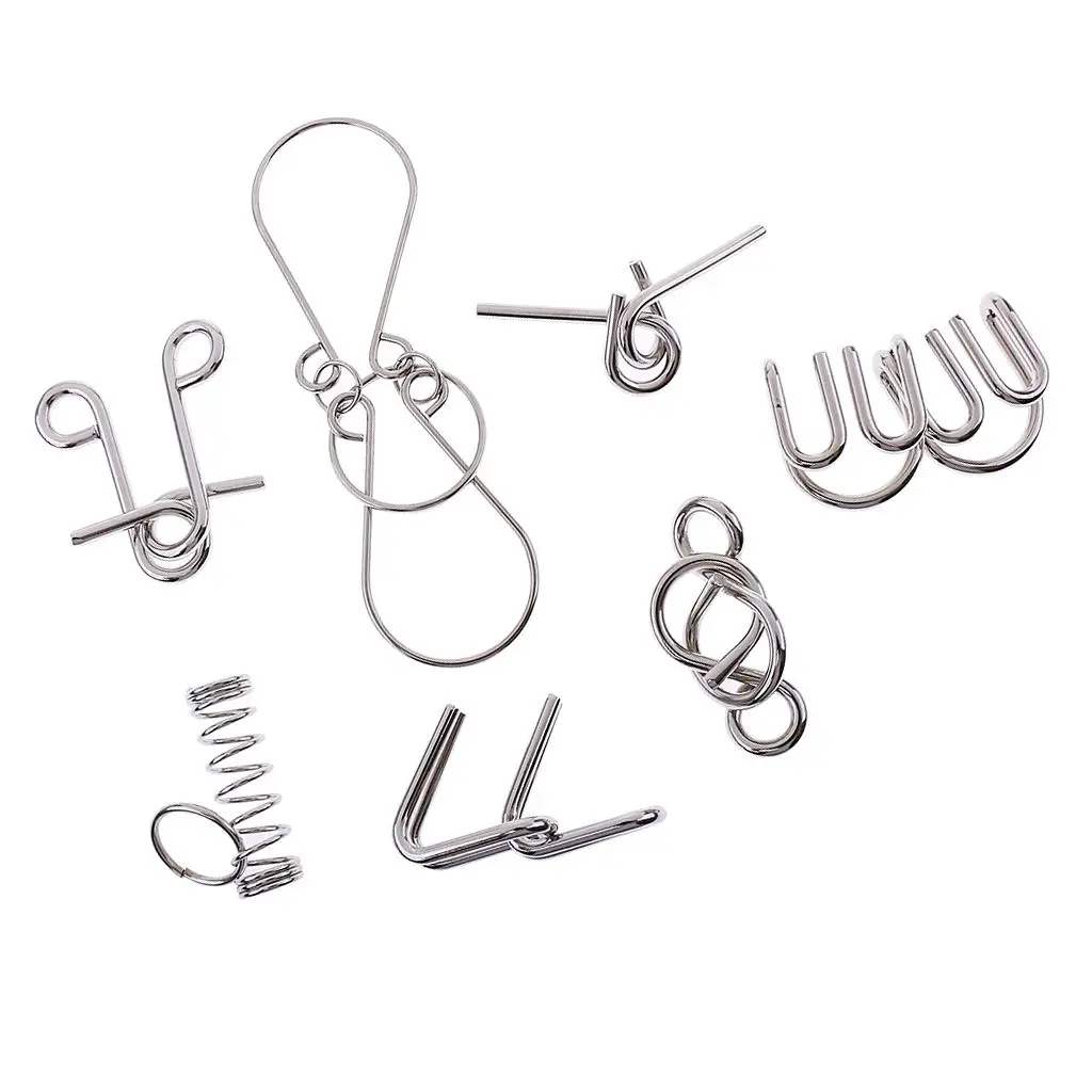 

7pcs/set Metal Wire Puzzle Rings Puzzle for Adults Students Toy Gift