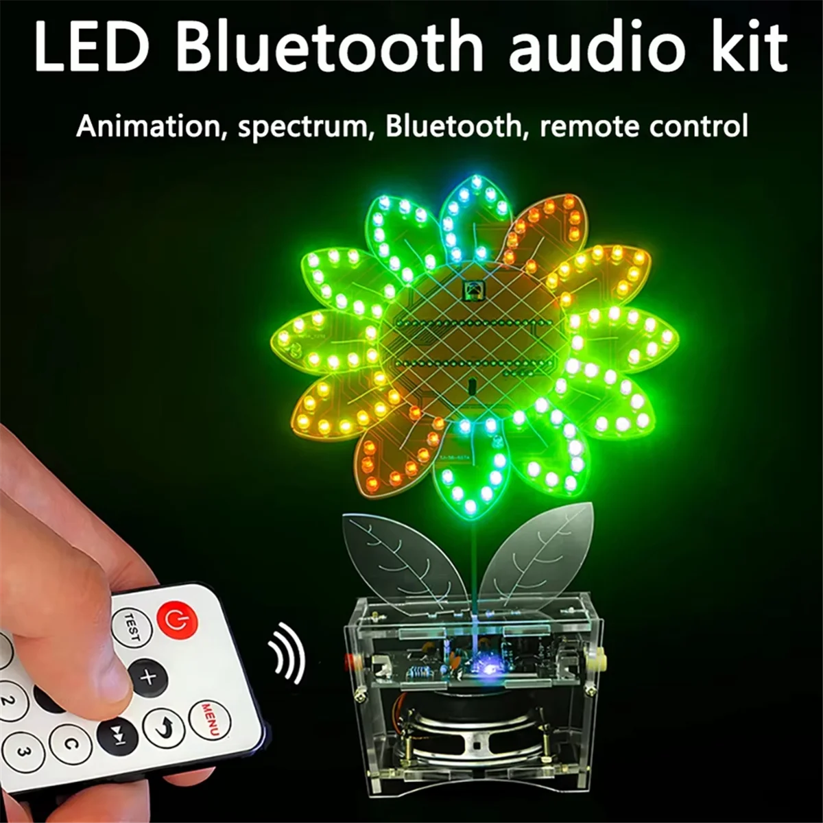 POSV-LED カラフルな LED ひまわり Bluetooth スピーカーキット音楽スペクトル楽しい電子生産 DIY 溶接練習