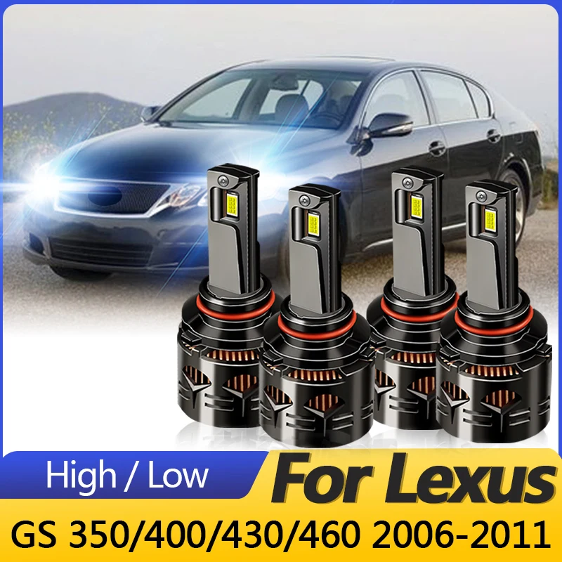

2 шт., высококачественные белые CANbus для Lexus GS 350/400/430/460 2006-2011, светодиодные фары дальнего света, ближнего света, 30000LM Plug & Play
