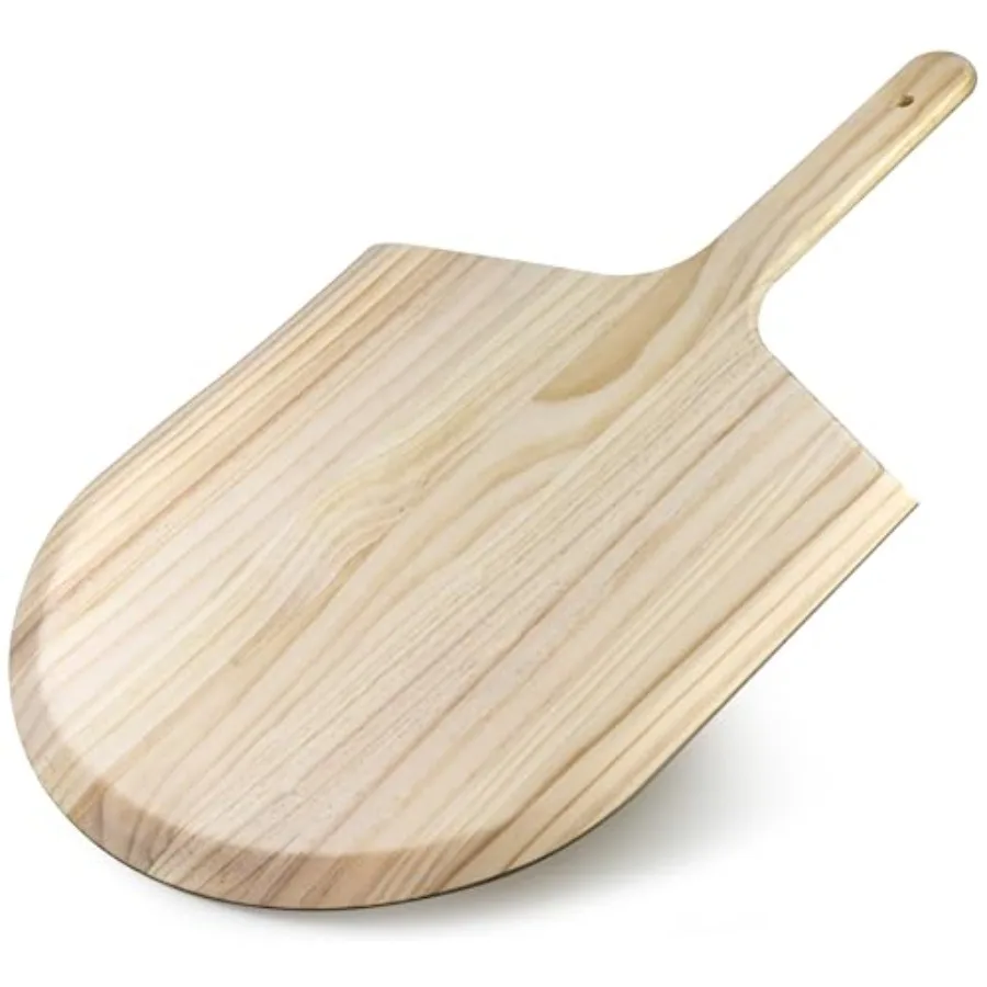 

Wooden Pizza Peel 16 x 14 inch Blade with 8 inch Handle Pinewood 24 inch Overall Length with Tapered edge with hole on the end