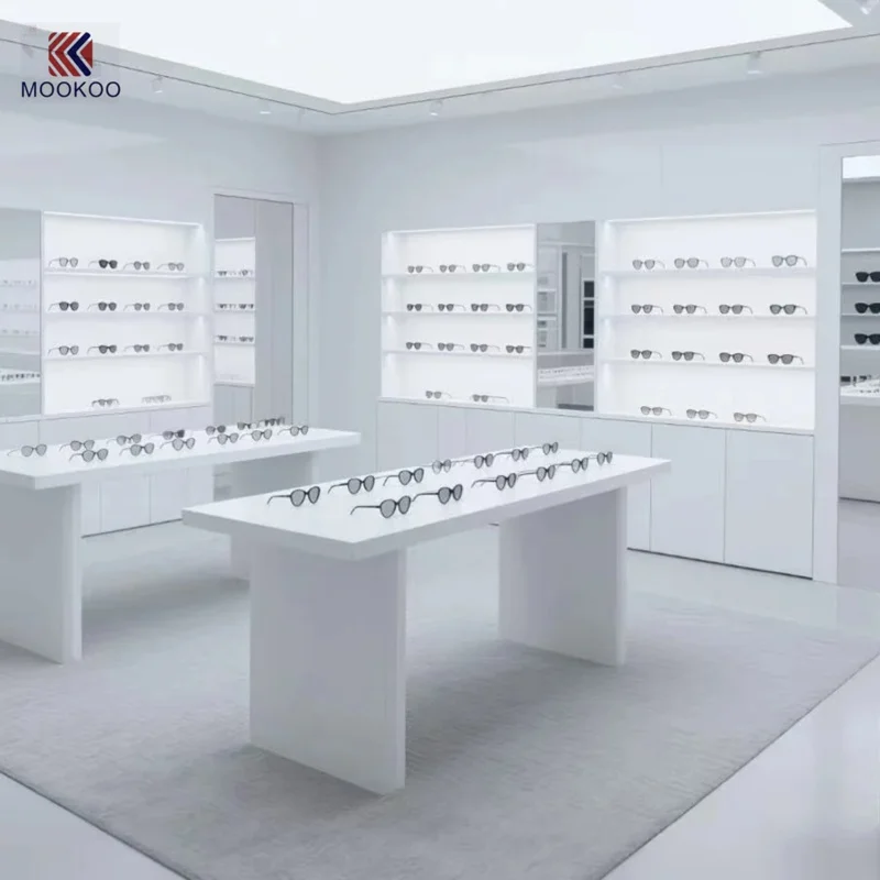 custom.Bespoke Luxury Glasses Display Cabinet - Metal-Glass Eyewear Showcase with 3D Tailored Design