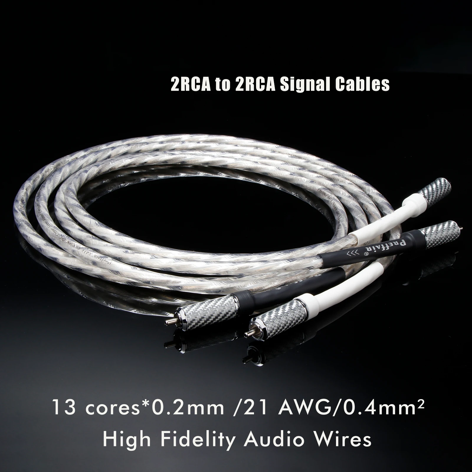 Paar 2RCA zu 2RCA Audiokabel 4N OFC High-Fidelity Stereo-Verbindungskabel für Verstärker DAC Heimkino – Detail 3