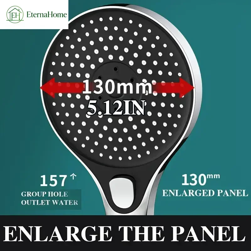 3 Spray Modes High Pressure Shower Head Set, Large Panel Super Powerful Universal Bathroom Combo Accessory