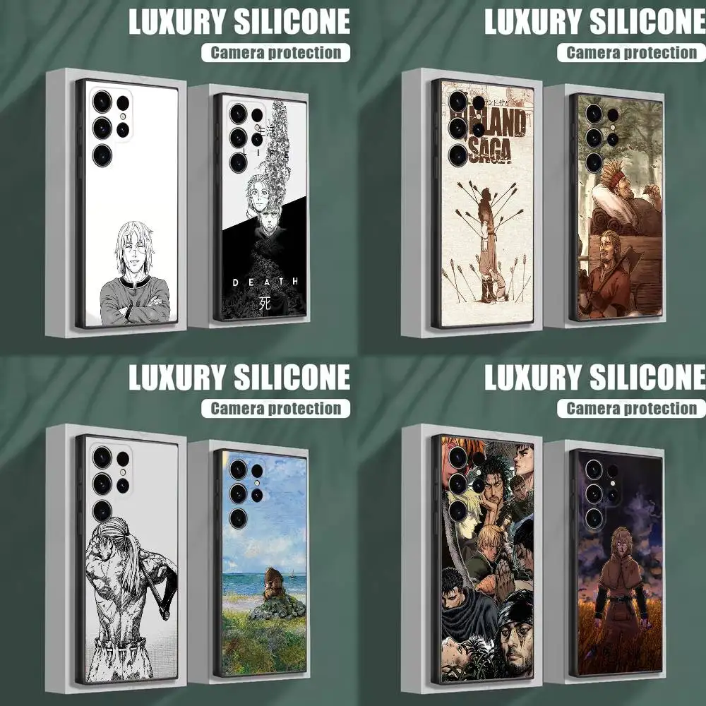 

V-Vinland S-Saga T-Thorfinn Manga Phone Case Samsung S25,S24,S23,S22,S21,S20,S10,Ultra,Plus,Lite,FE,Soft Silicone Black Cover