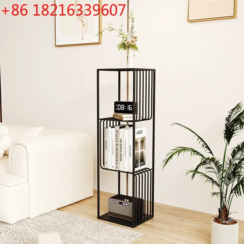 YAO Modern Minimalist Iron Shelf for Living Room Multi-Functional Book Organizer with Storage Rack Stylish Home Decor Display Sh
