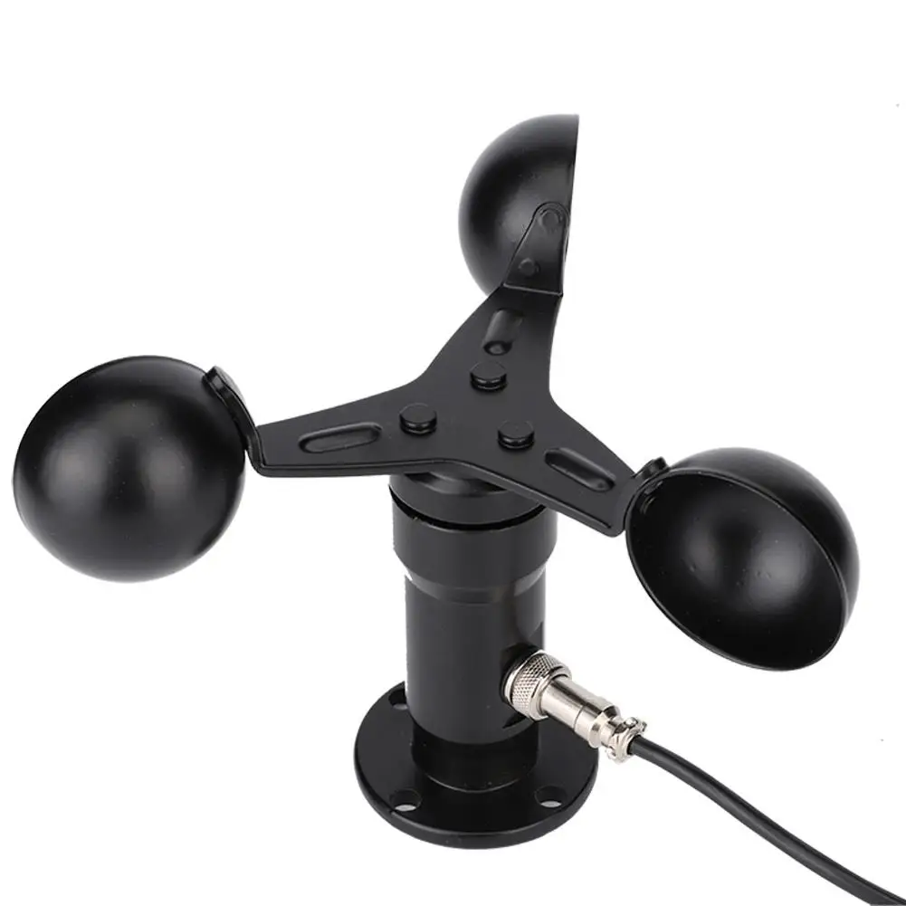 تيار مستمر 12 24 فولت مستشعر سرعة الرياح نبض الناتج مقياس شدة الريح سبائك الألومنيوم جهاز قياس سرعة الرياح #3