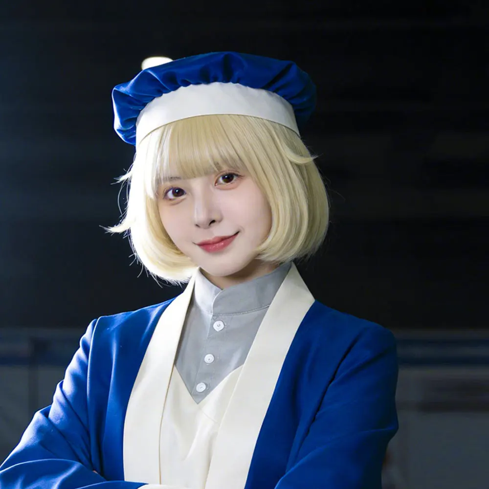 Anime Delicious in Dungeon Falin Touden Cosplay Wig 35Cm Yellow Short Hair+Wig Cap Anime Cosplay Wig