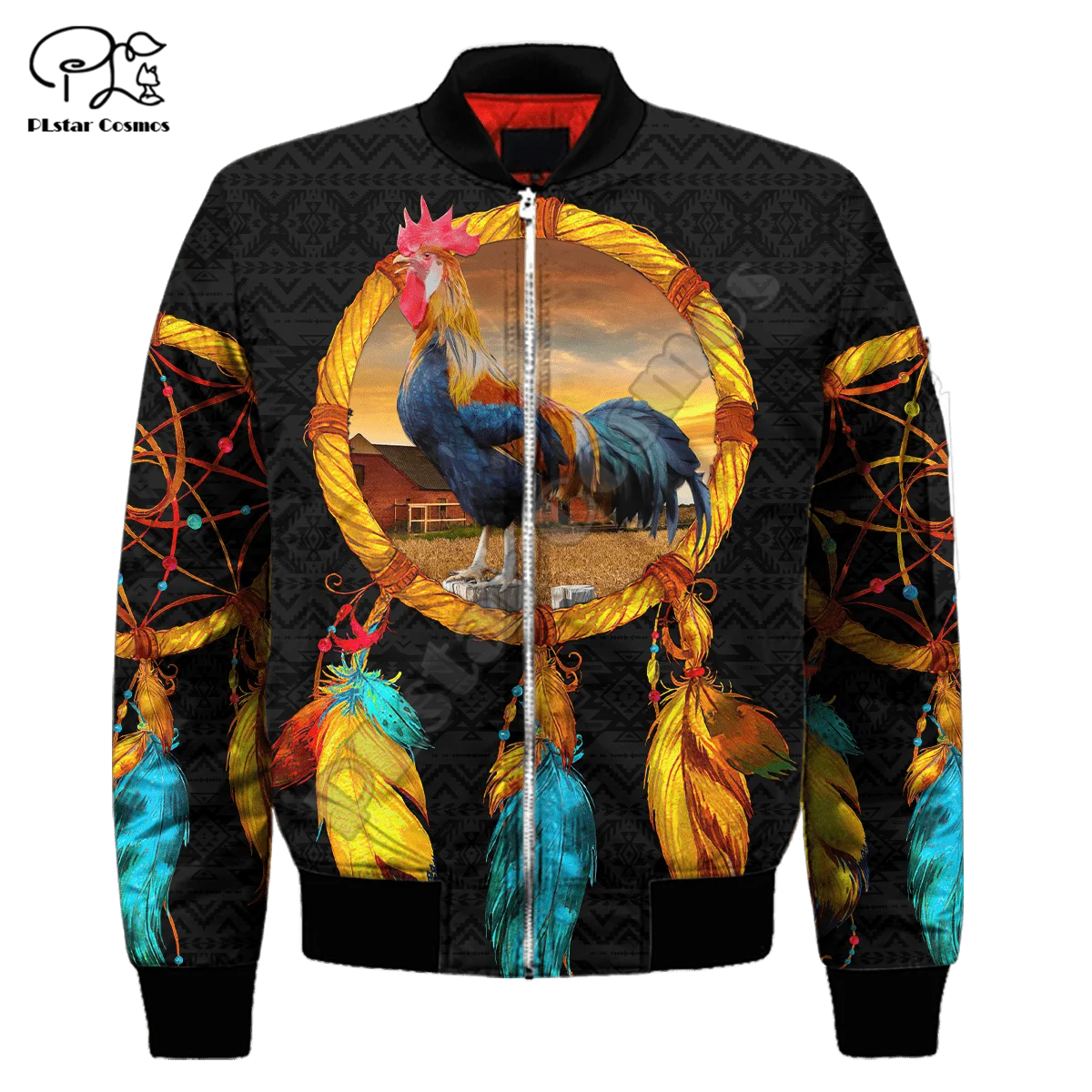 PLstar Cosmos Beautiful Rooster 3D Print 2022 New Fashion Men Bomber Jacket Hip Hop Unisex Casual Windbreaker Drop Shipping R22