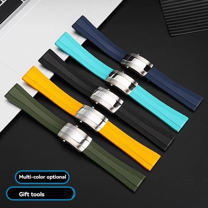 For Breitling Super Ocean Avenger Yellow Wolf Blackbird Mechanical B01 Timing Fluororubber Watch Band FKM Rubber Bracelet 22mm