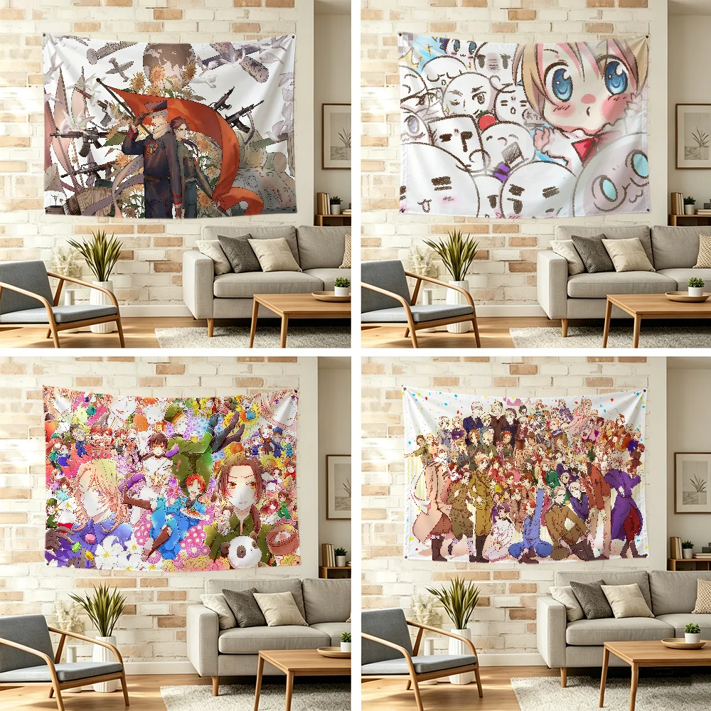 Cartoon H-hetalia flag For Outdoor Camping Bar Picnic Party Home Decoration Ornaments Banner