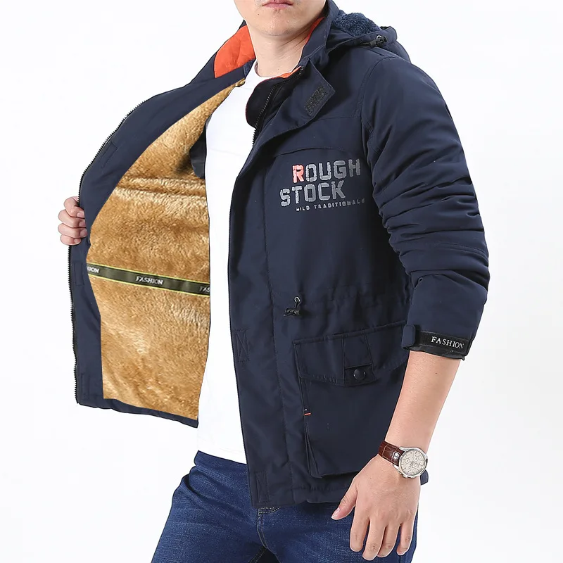 Outdoor Aanval Pak Winter Pluche Dikke Heren Jas Winddicht Waterdicht Bergbeklimmen Pak Mannen Grote Multi Pocket Werk Jas