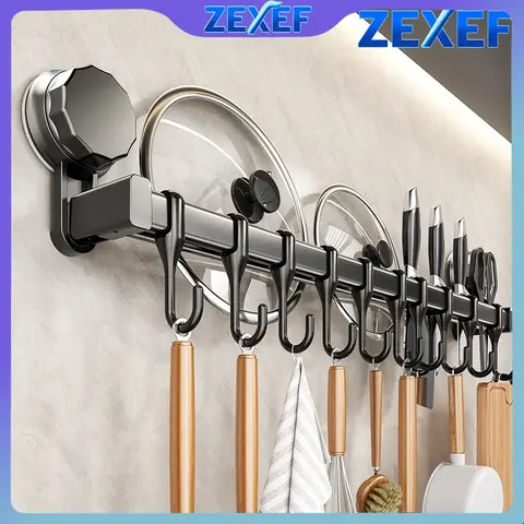 ZEXEF 흡입 컵 도어 후면 후크 – 강력한 하중을 지탱하는 천공 없는 교수형 랙 스토리지 및 벽 후크