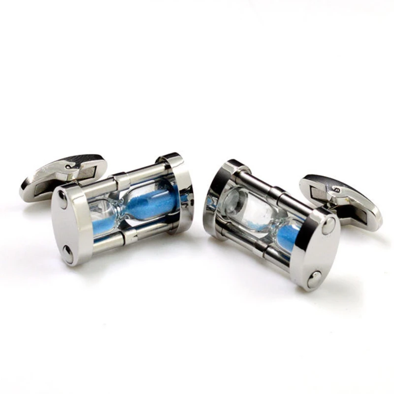 New Stainless Steel Hourglass Style Cufflinks Trendy Men's Wedding Party Clothing Accessories French Shirt Buttons Friend Gifts