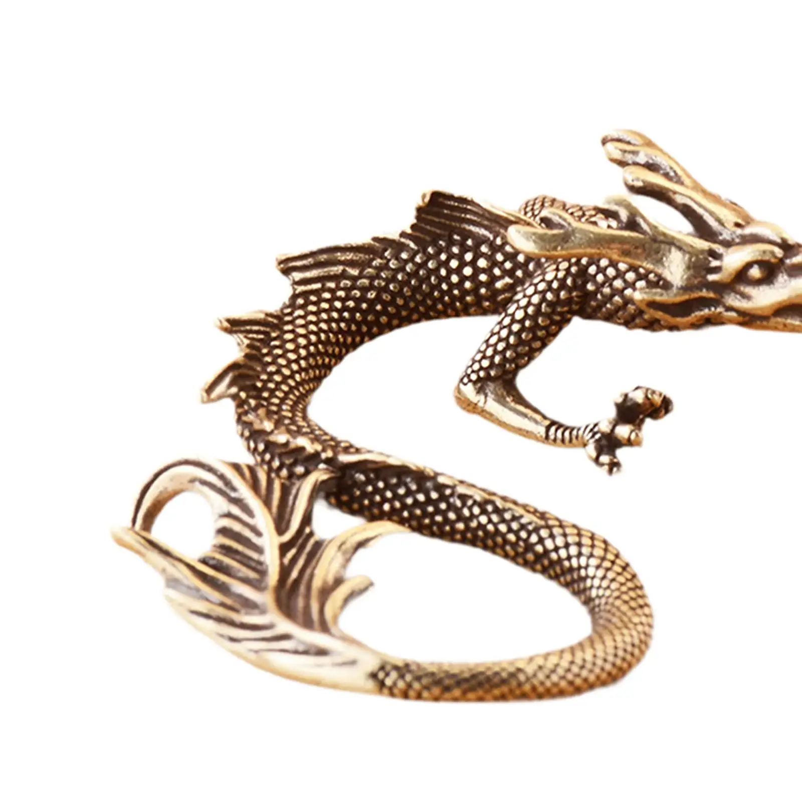 Dragon Small Statue Handicraft Crafts Creative Metal Dragon Figurine Animal Sculpture Tea Pet for Study Bedroom Home Decor Gift