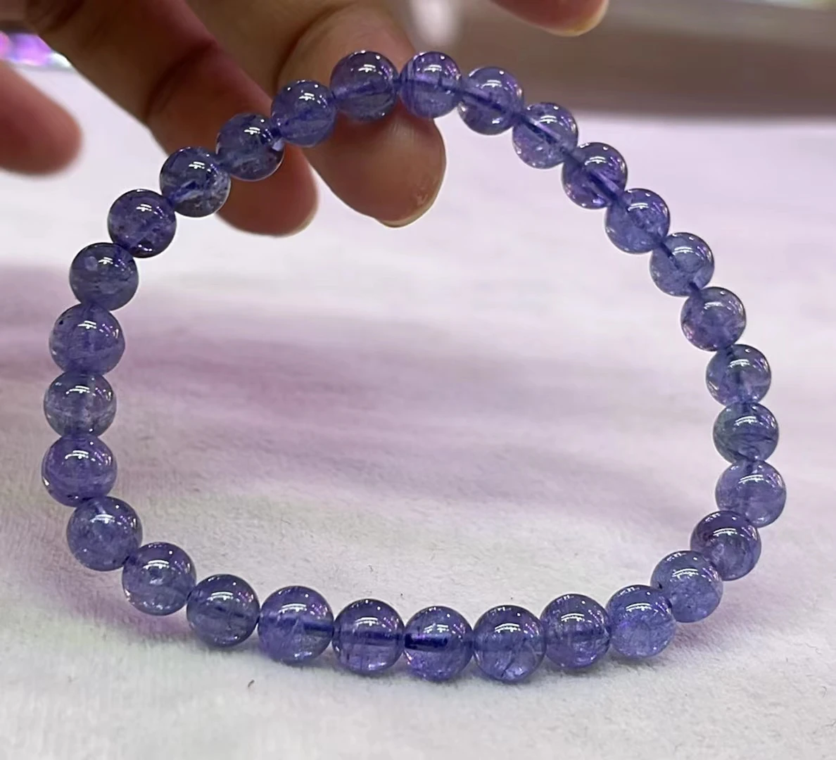 

Natural Blue Tanzanite Clear Round Beads Bracelet Women Men 6.8mm From Tanzania Tanzanite Jewelry Beads Wealthy Stone AAAAAAA