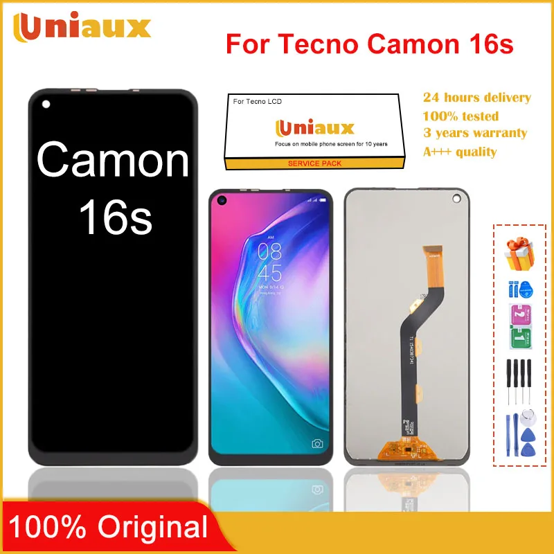 

100% Original LCD Screen for Tecno Camon 16 S with Digitizer Full Assembly New for 16S LCD Repair Replacement Parts
