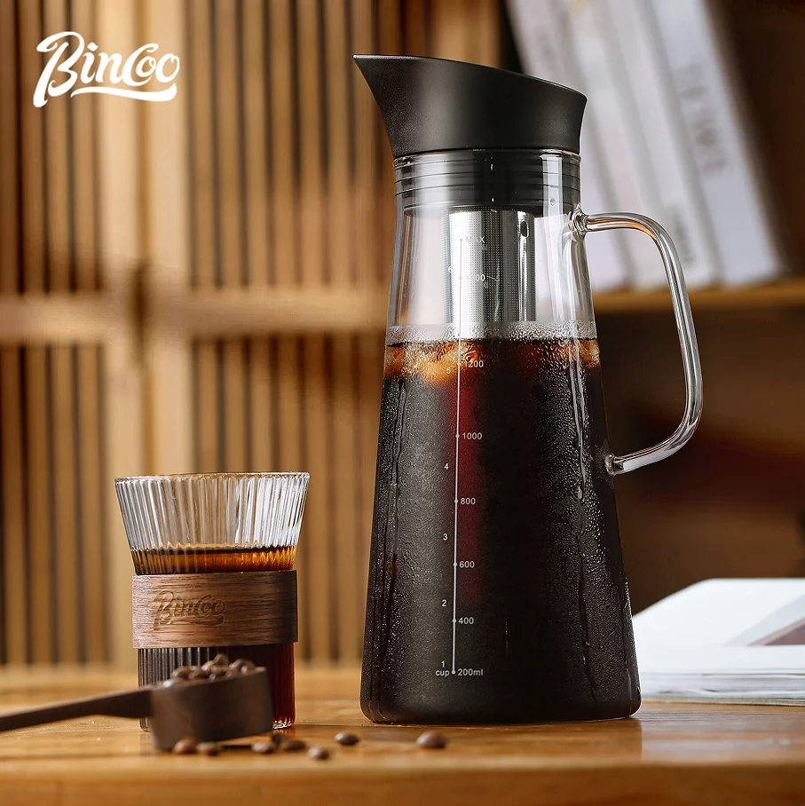 

BINCOO 1500ML Cold Brew Coffee Maker with Removable Stainless Steel Filter, Home Cold Brew Coffee Iced Tea Maker & Fruit Pitcher
