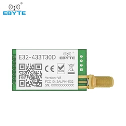 5PCS LoRa 433MHz UART IoT Long Range Wireless Transceiver Transmitter Receiver EBYTE E32-433T30D V8 Module SMA Antenna