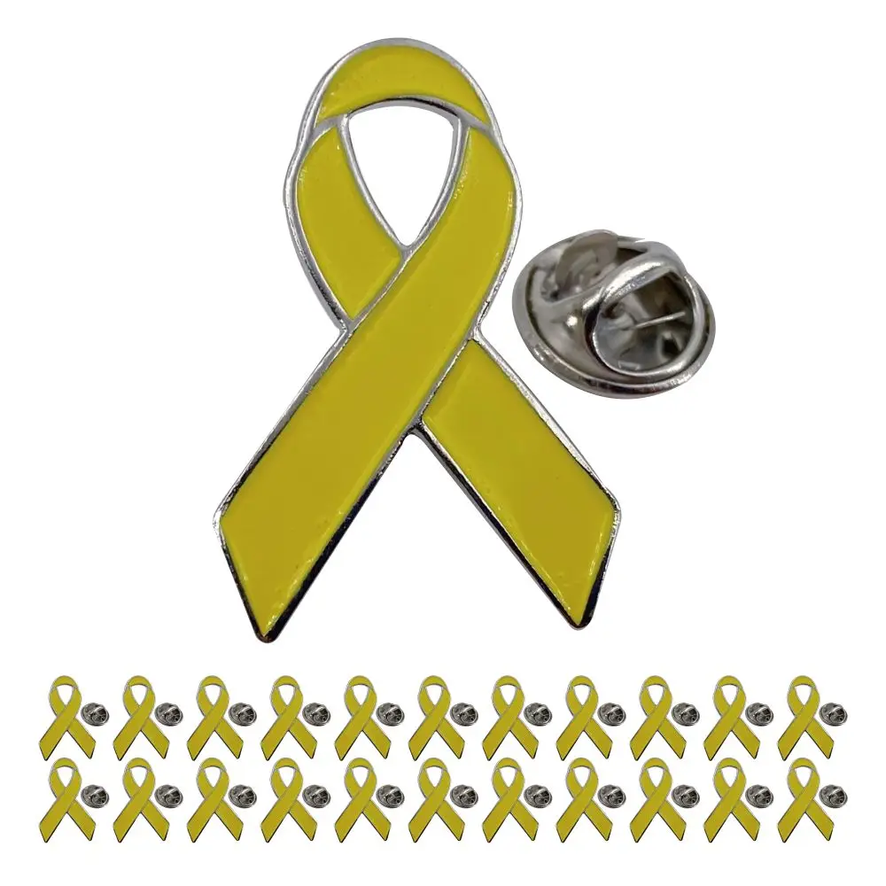 Yellow Bring Them Home Pin, Metal Ribbon Pin Hostage Support Campaign Mental Health Awareness Charity Event Gift, Prevention and