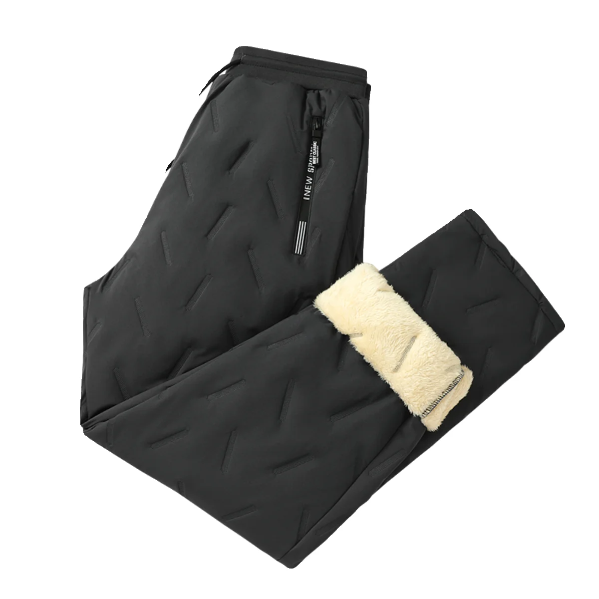 Winter Sweatwear Men Plush Thick Fleece Sweatpant Lambswool Thermal Trousers Casual Pants Waterproof Windproof Warm Cotton Pants