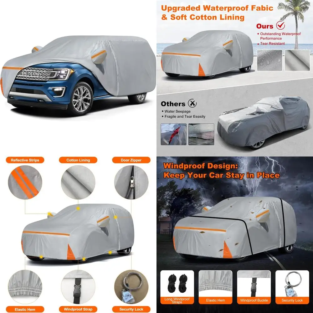 

Waterproof Custom Fit Car Cover for Expedition and Lincoln Navigator Short Wheelbase, All Weather Protection Against Sun, Rain,