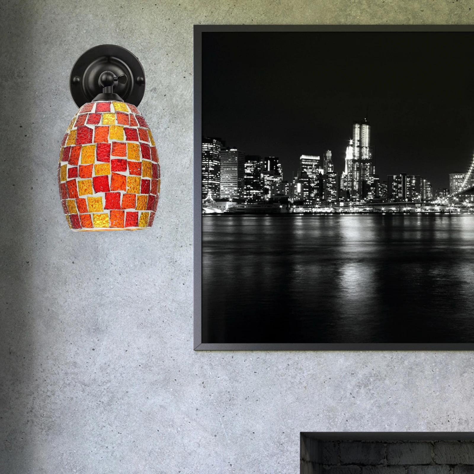 

Retro Style Lamp Shade Glass Wall Lampshade Replacement Cover Small Size Lightweight for Living Room Hotel Bedroom Decoration