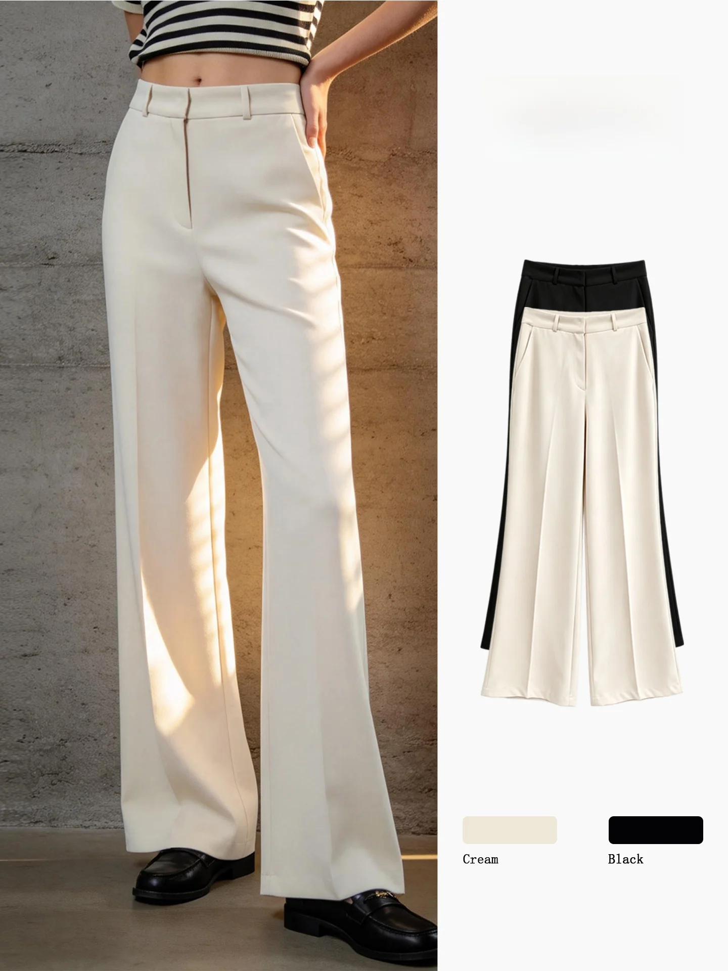 

High Waist Wide Leg Suit Pants Women's Summer New Draping Slimming Casual Commute Straight Leg Trousers Korean Style