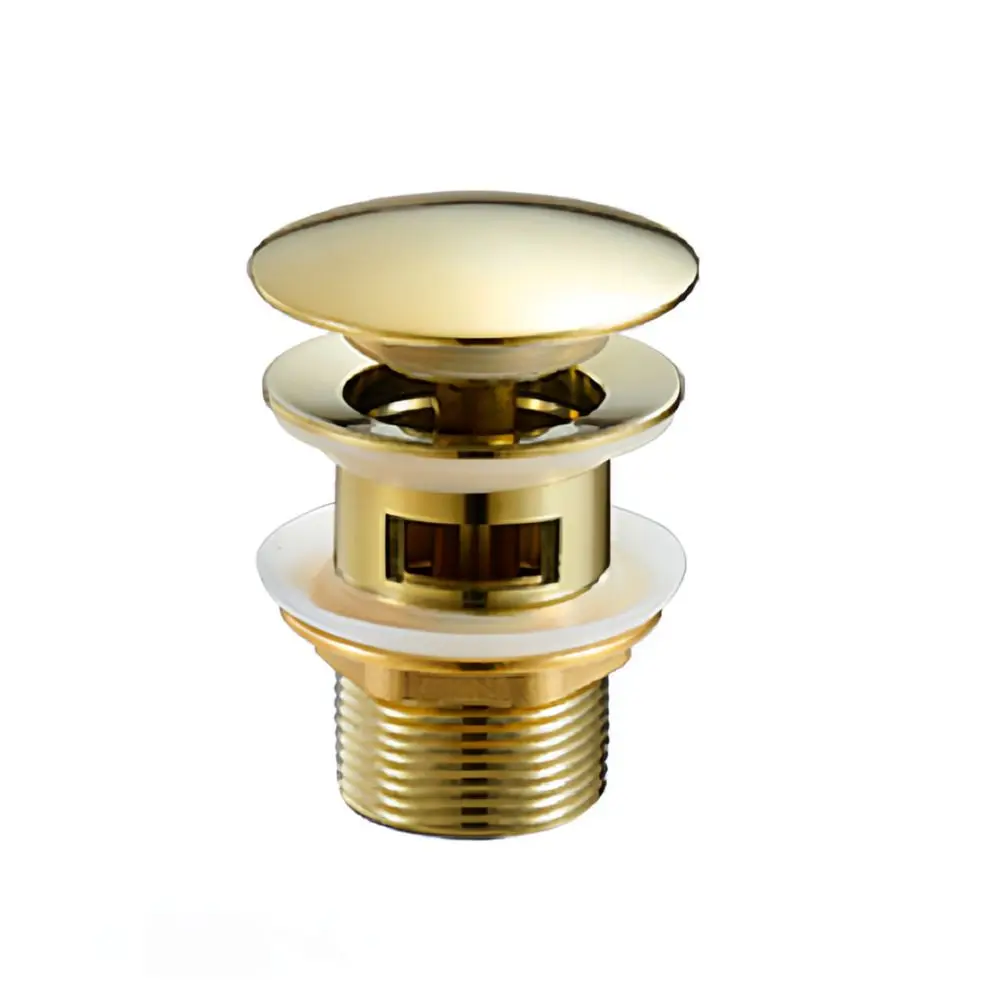 Luxury Copper Basin Sink Drain Pop Up Stopper Bathroom Waste Filter Modern Press Mechanism Drainage Accessory For Vanity